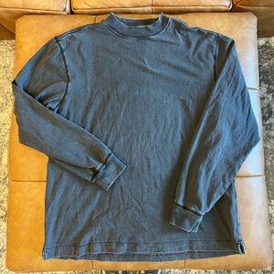 Madewell Washed Black Mock-Neck Long Sleeve Shirt